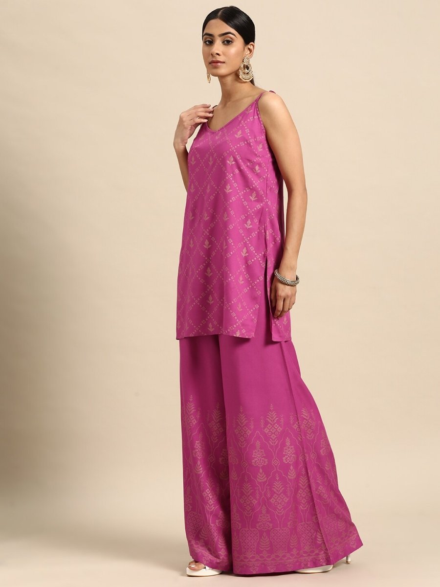 All About You Foil Printed Regular Kurta with Palazzos | Grocsy