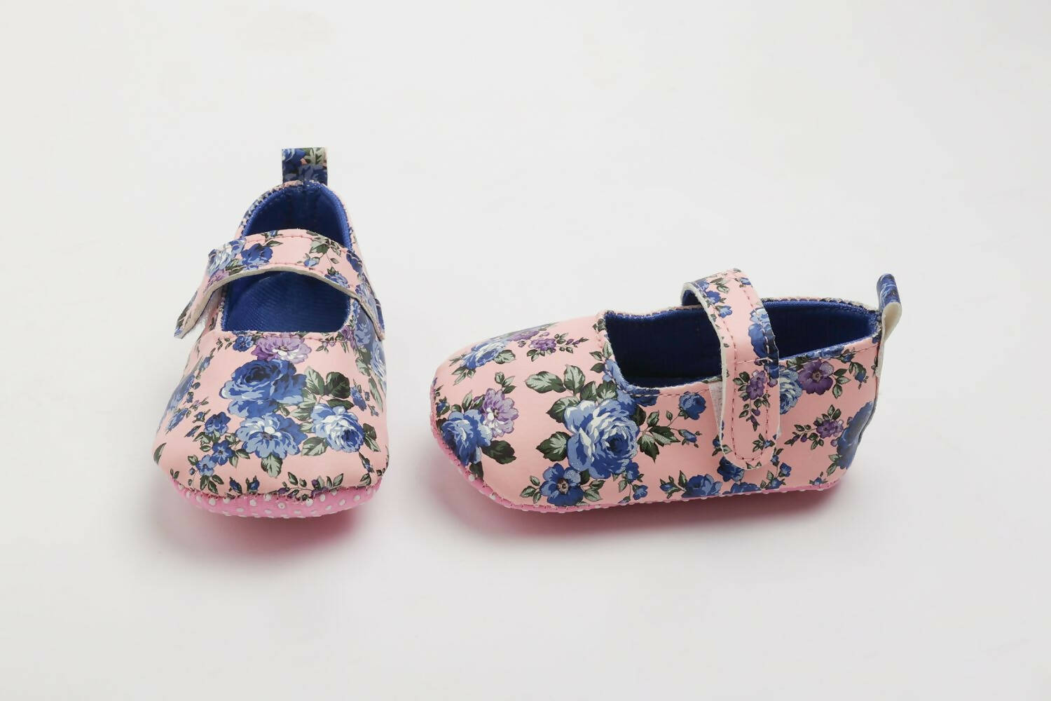 Tiny Bugs Girls Flowral Print Infants Booties - Blue | Grocsy