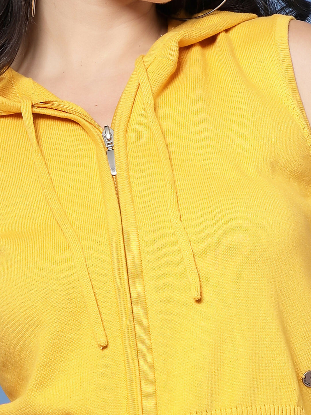 Women Winter Mustard Cotton Cardigan - Wool Trees | Grocsy