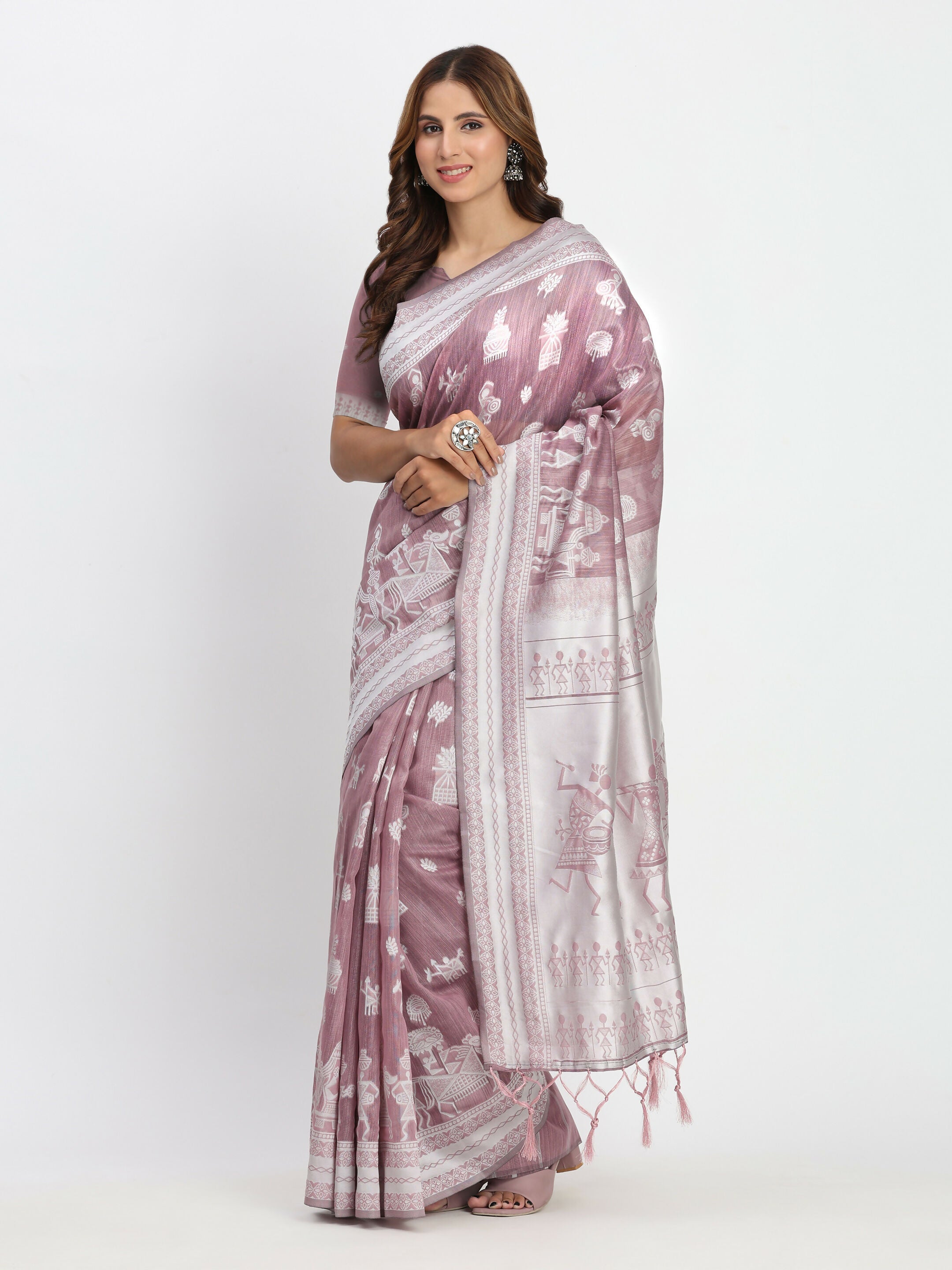 Shree Shyam Fashion Linen Cotton Sea Green Saree | Grocsy