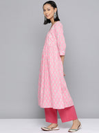 HERE&NOW Ethnic Motifs Printed Sequined Detail Angrakha Kurta | Grocsy