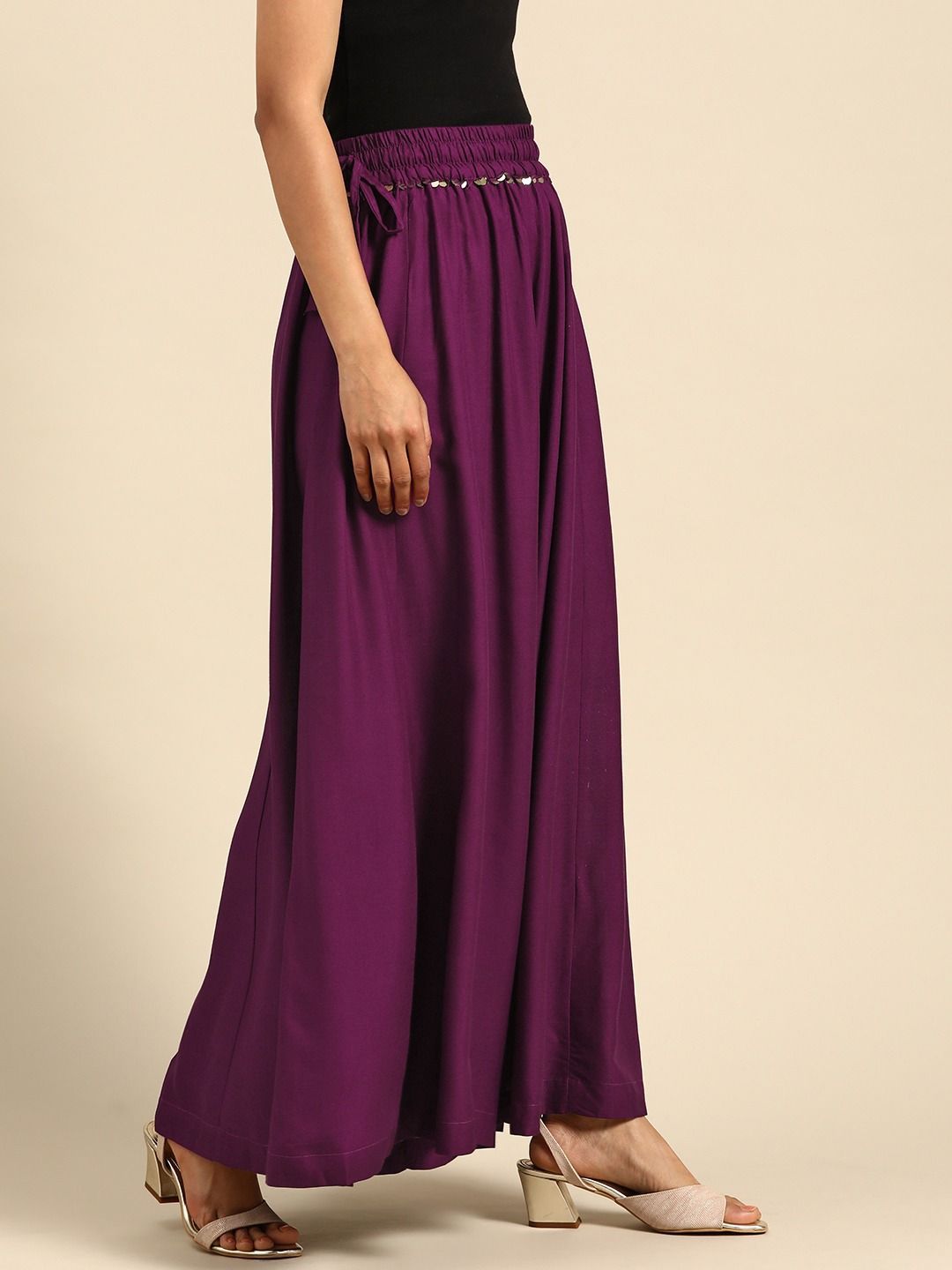 TAG 7 Women Flared Ethnic Palazzos | Grocsy