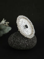 Joban Fashion Women Round Shape Silver Tone Ring | Grocsy