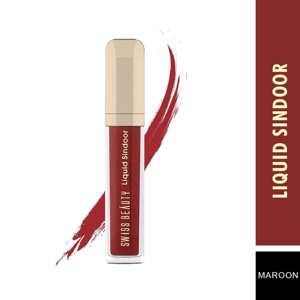 Swiss Beauty Waterproof Bridal Glam Liquid Sindoor - Maroon | Grocsy