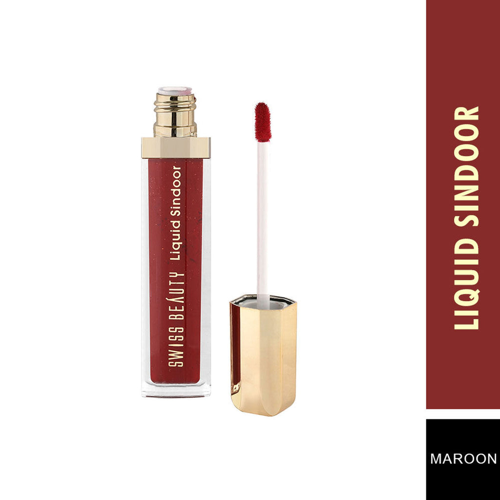 Swiss Beauty Waterproof Bridal Glam Liquid Sindoor - Maroon | Grocsy
