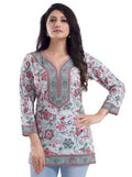Snehal Creations Variyali Color Faux Crepe Short Kurti Tunic | Grocsy