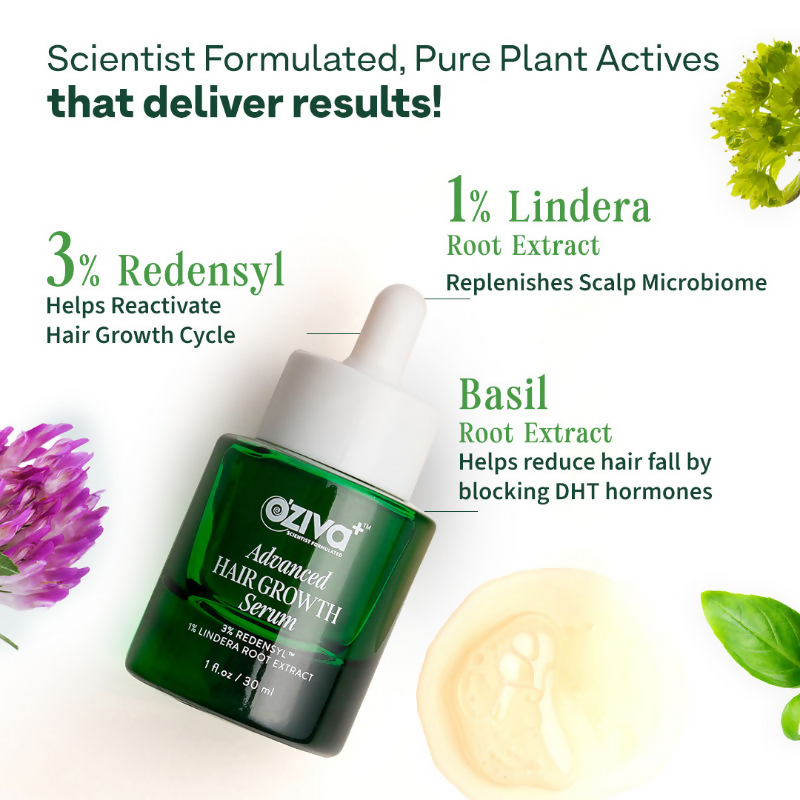 Oziva Advanced Hair Growth Serum to Rebalance Scalp Microbiome | Grocsy
