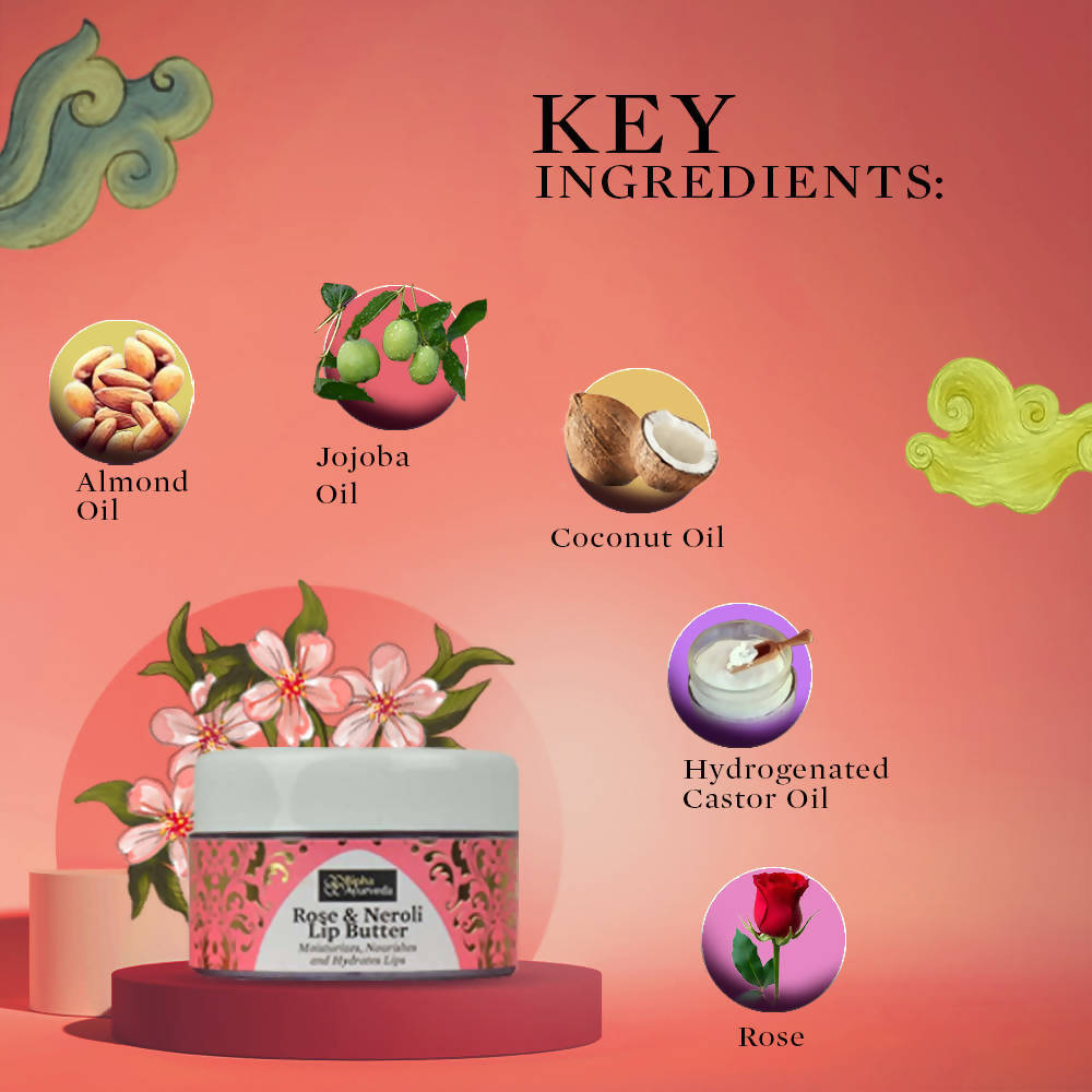 Bipha Ayurveda Rose & Neroli Lip Butter | Grocsy
