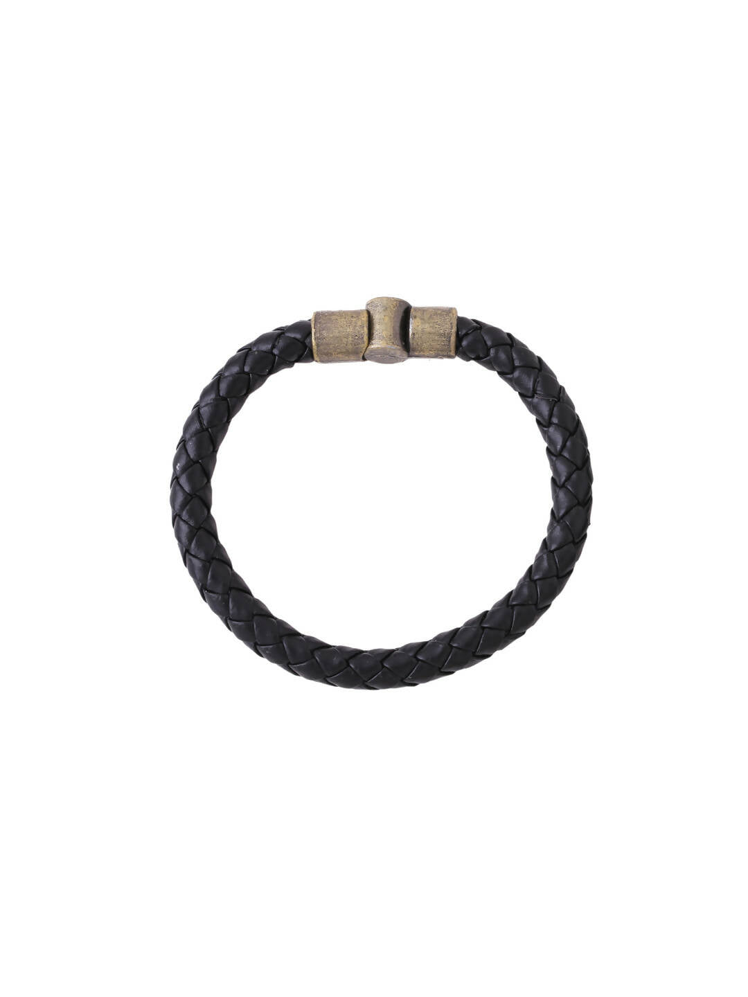 NVR Men's Black Leather Bracelet | Grocsy