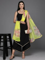 Ahalyaa Women's Traditional wear Kurta Set - Black | Grocsy