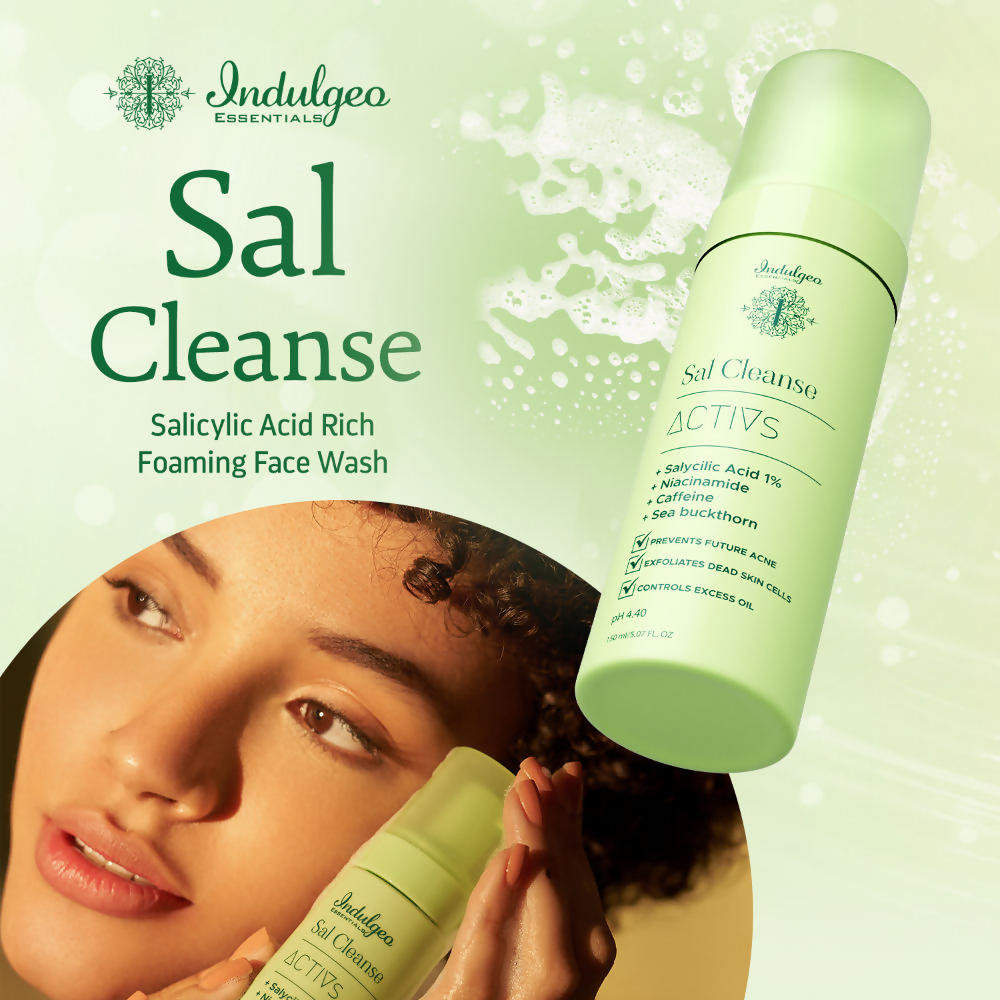 Indulgeo Essentials Sal Cleanse - Salicylic Acid Foaming Face Wash | Grocsy