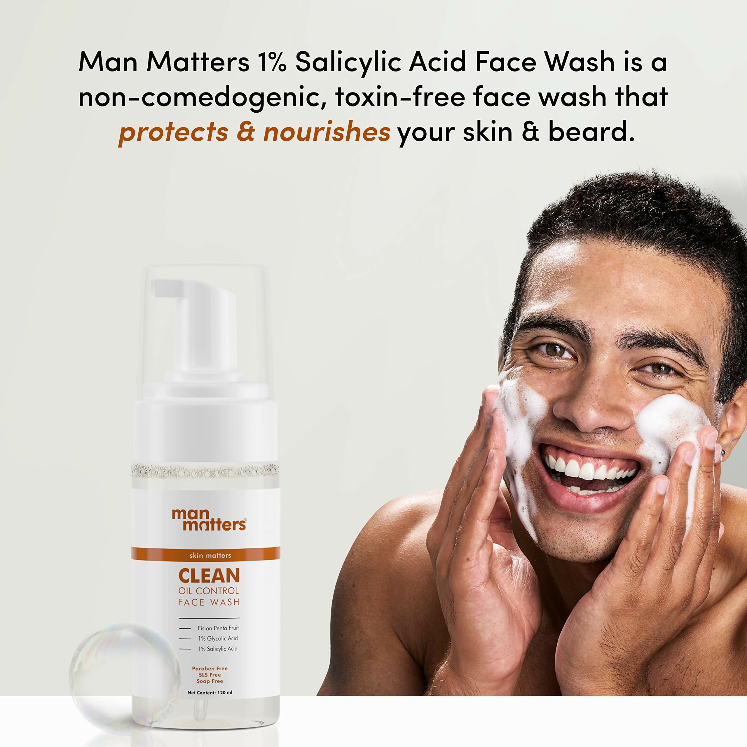 Man Matters 1% Salicylic Acid Oil Control Face Wash And 2% Salicylic Acid Defend Acne Spot Correction Gel For Men | Grocsy