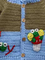 Chutput Kids Blue Coloured Solid Pullover with Applique Detail | Grocsy