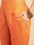 Pink Polyester solid Kurta with Palazzos - Vishwa | Grocsy