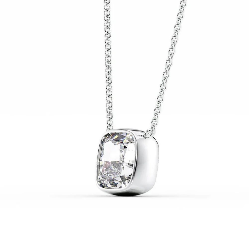 Cauer Elegant 14K White Gold Plated Moissanite Pendant Necklace | Grocsy