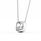 Cauer Elegant 14K White Gold Plated Moissanite Pendant Necklace | Grocsy