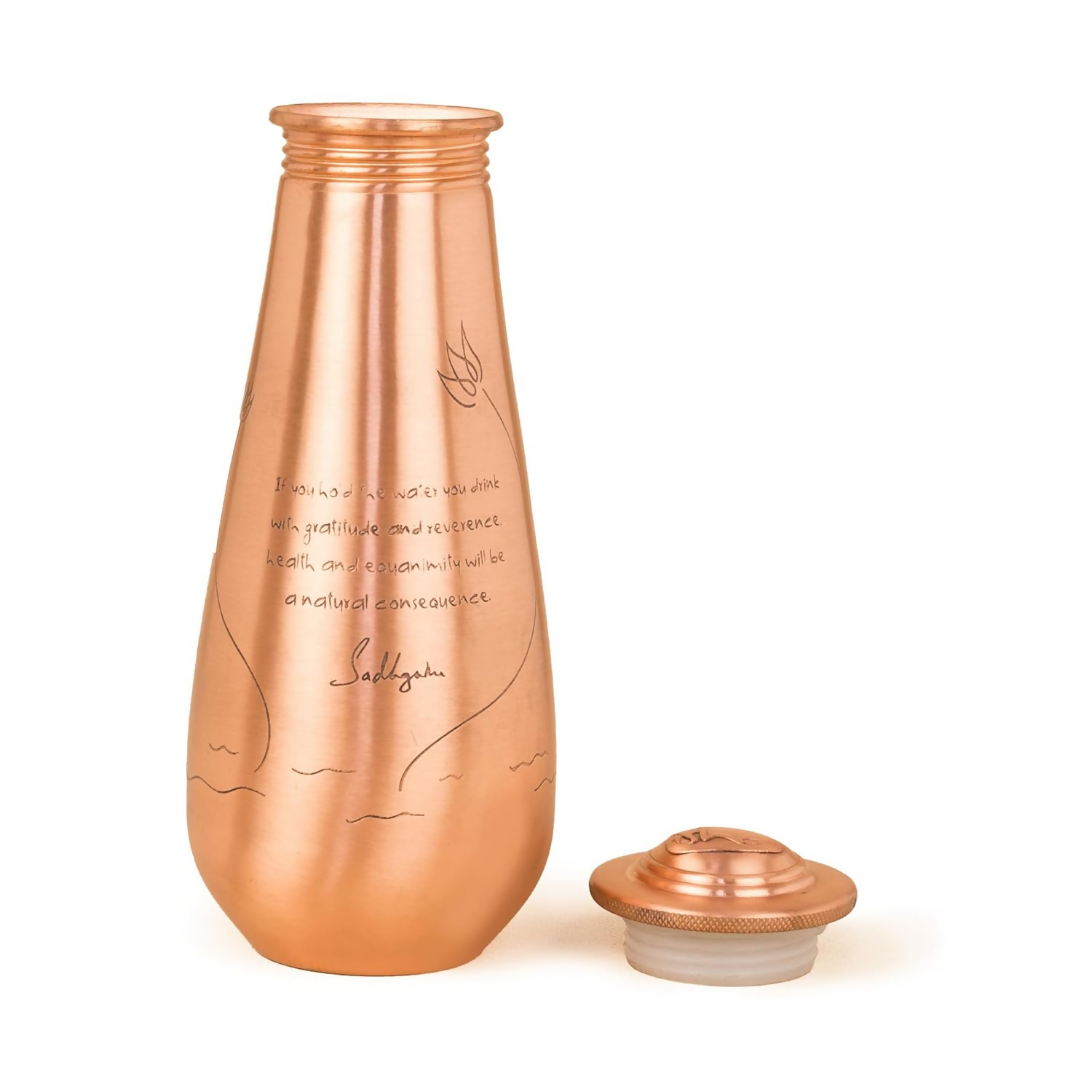 Isha Life Copper Water Bottle with Sadhguru Quote | Grocsy