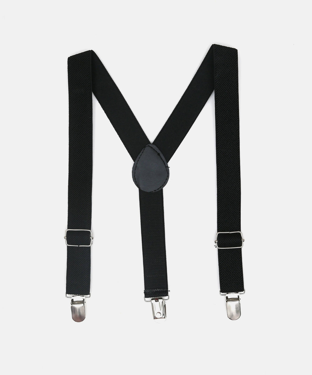 Manet Boys Solid Suspenders - Black | Grocsy