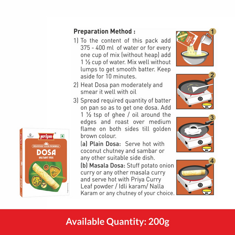 Priya Instant Dosa Mix | Grocsy