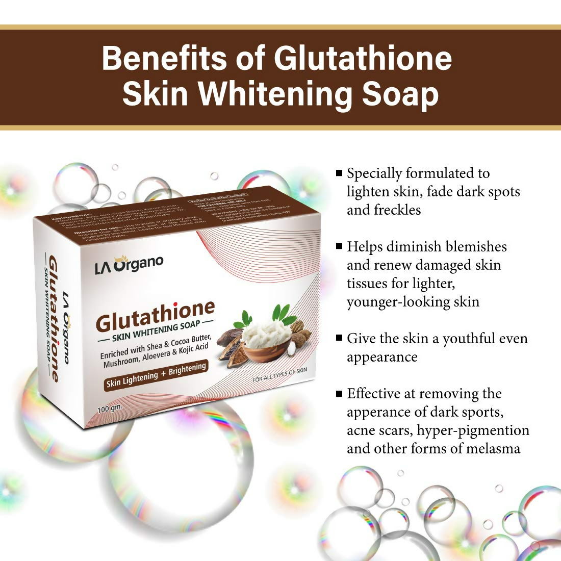 LA Organo Glutathione Shea & Cocoa Butter Soap | Grocsy