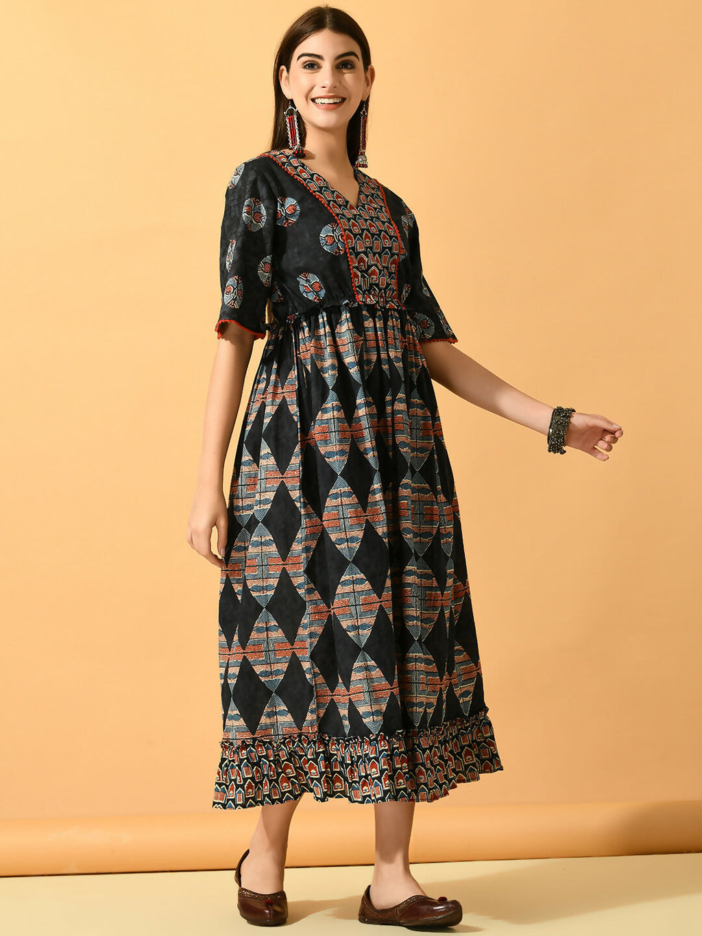 Myshka Women's Multi Fit and Flare Party Dress | Grocsy