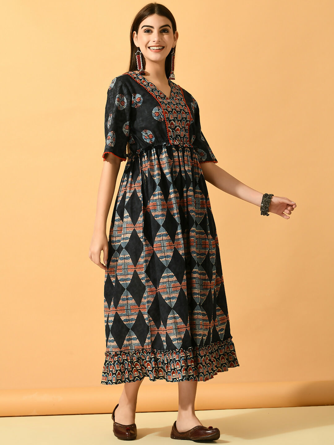 Myshka Women's Multi Fit and Flare Party Dress | Grocsy