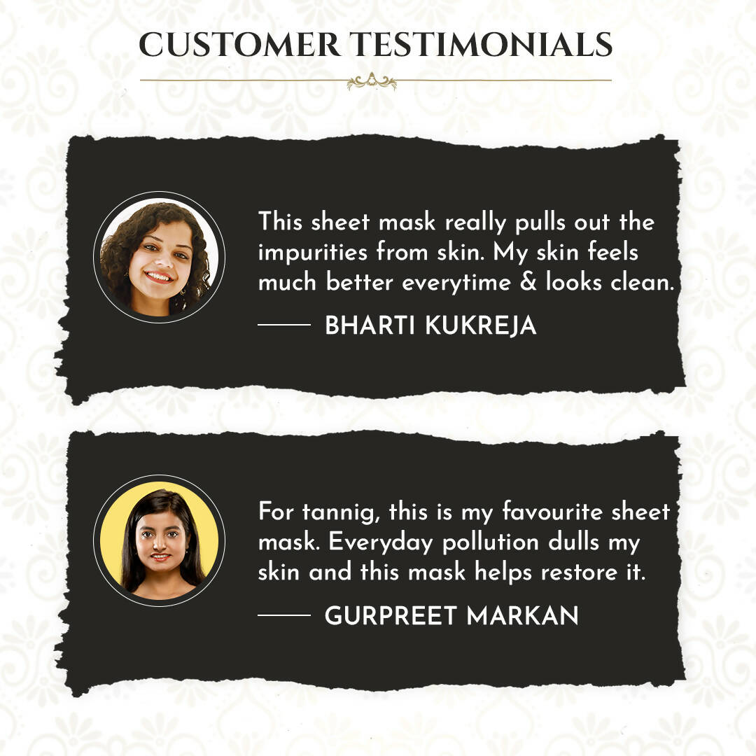 Khadi Essentials Charcoal Serum Sheet Mask | Grocsy