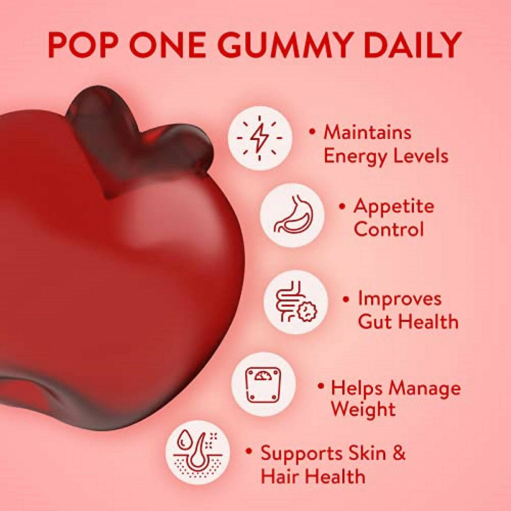 PLIX The Plant Fix Apple Cider Vinegar Gummies for Skin & Hair | Grocsy