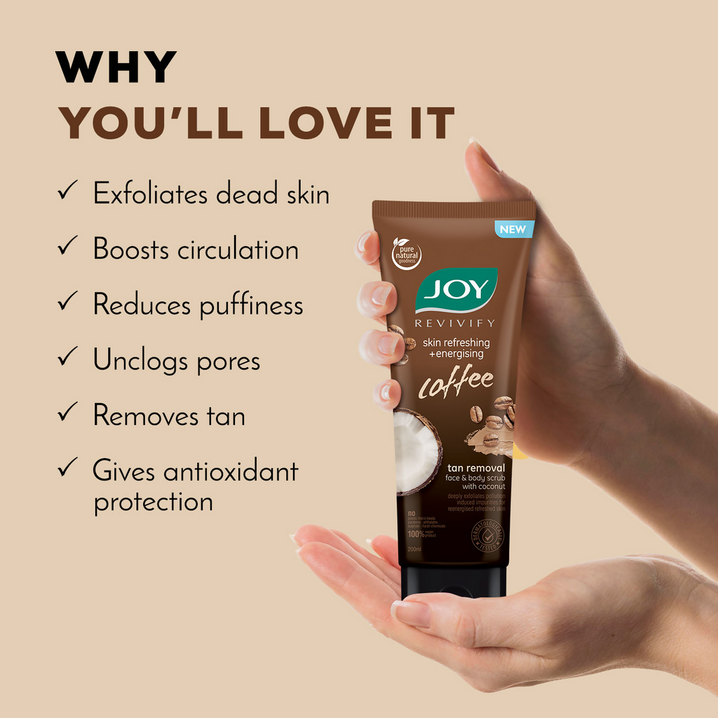 Joy Anti Pollution Exfoliating Coffee Face & Body Scrub | Grocsy