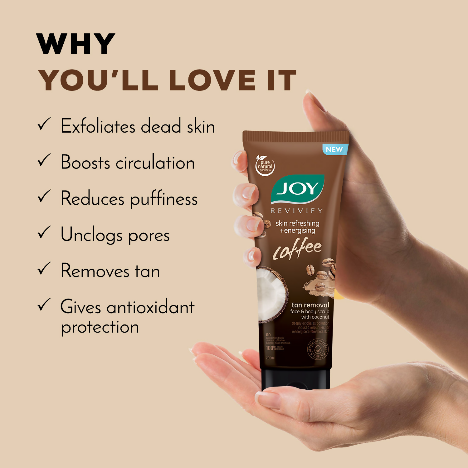 Joy Anti Pollution Exfoliating Coffee Face & Body Scrub | Grocsy