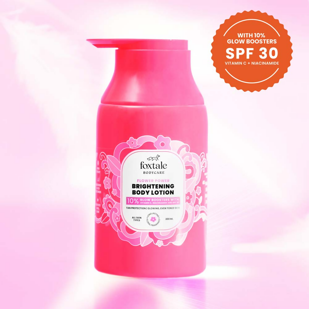 Foxtale Brightening Body Lotion SPF 30 With Niacinamide & Vitamin C Tan Protection & Glowing Skin | Grocsy