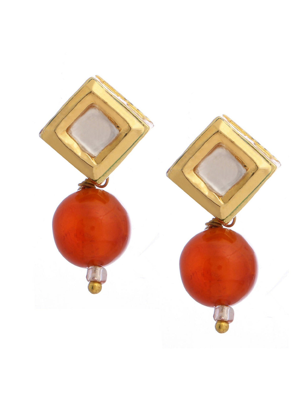 Ruby Raang Red Carnelian Kundan Studs | Grocsy