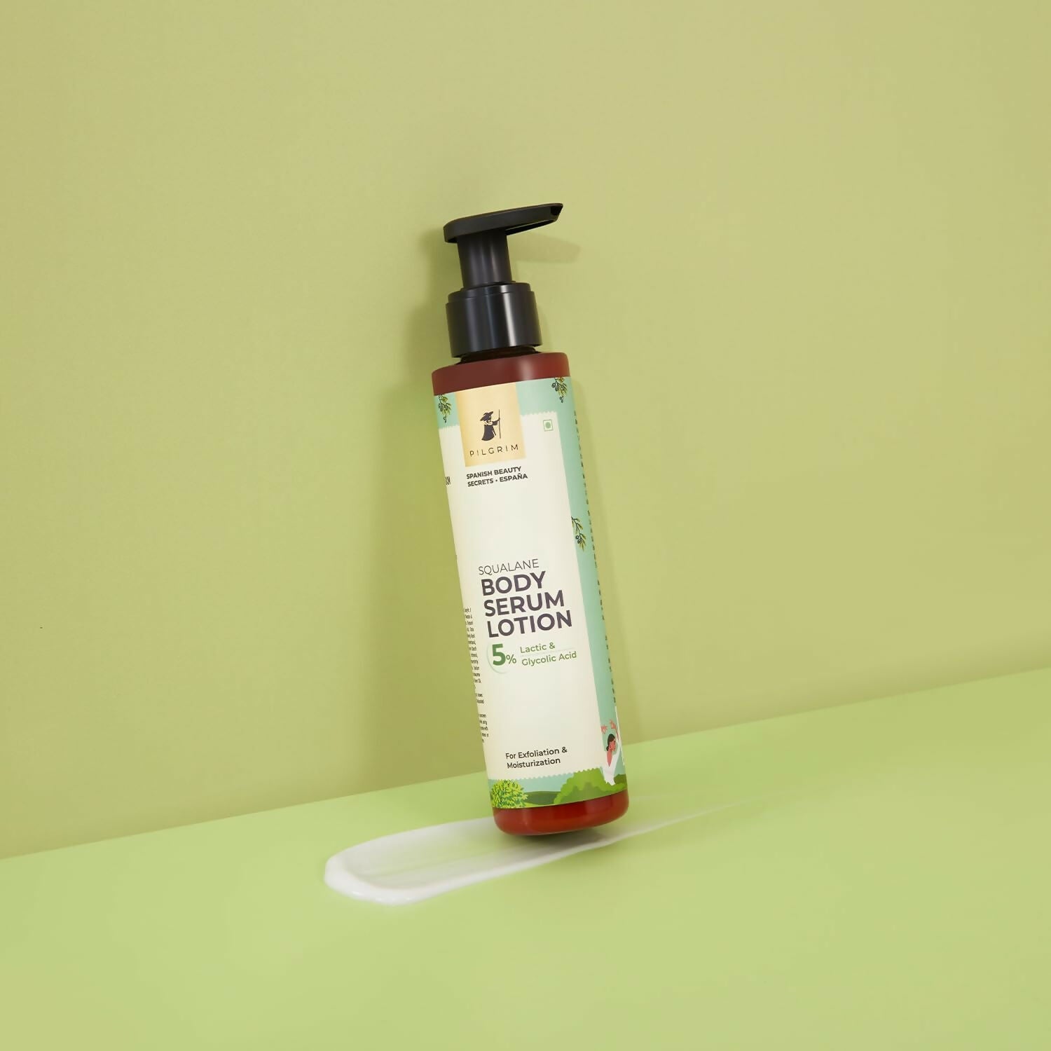 Pilgrim 5% Lactic & Glycolic Acid Body Serum Lotion For Exfoliation & Moisturization, For Rough Patches On Elbows & Knees | Grocsy