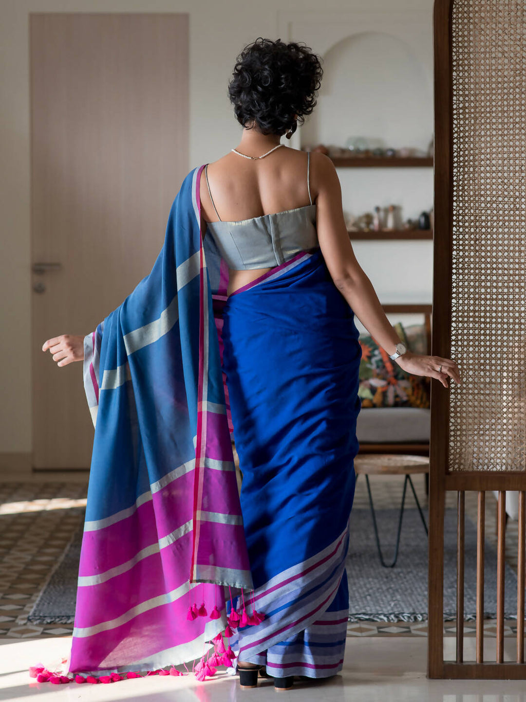 Suta Multi Color Woven Design Cotton Blend Saree | Grocsy
