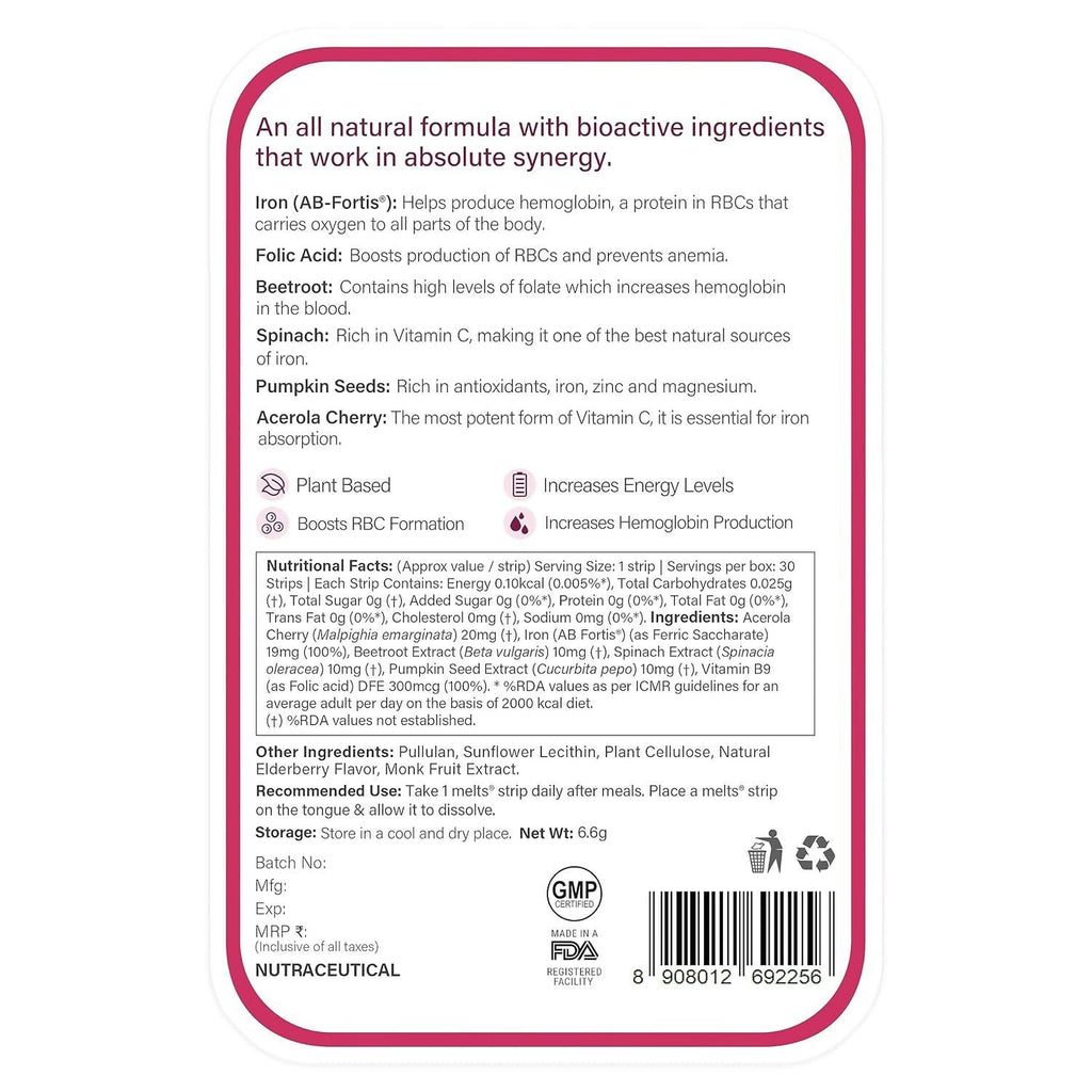 Wellbeing Nutrition Melts Restful Sleep & Melts Vital Iron Oral Strips Combo | Grocsy