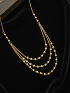 NVR Women Gold Plated Artificial Beads Layered Chain | Grocsy