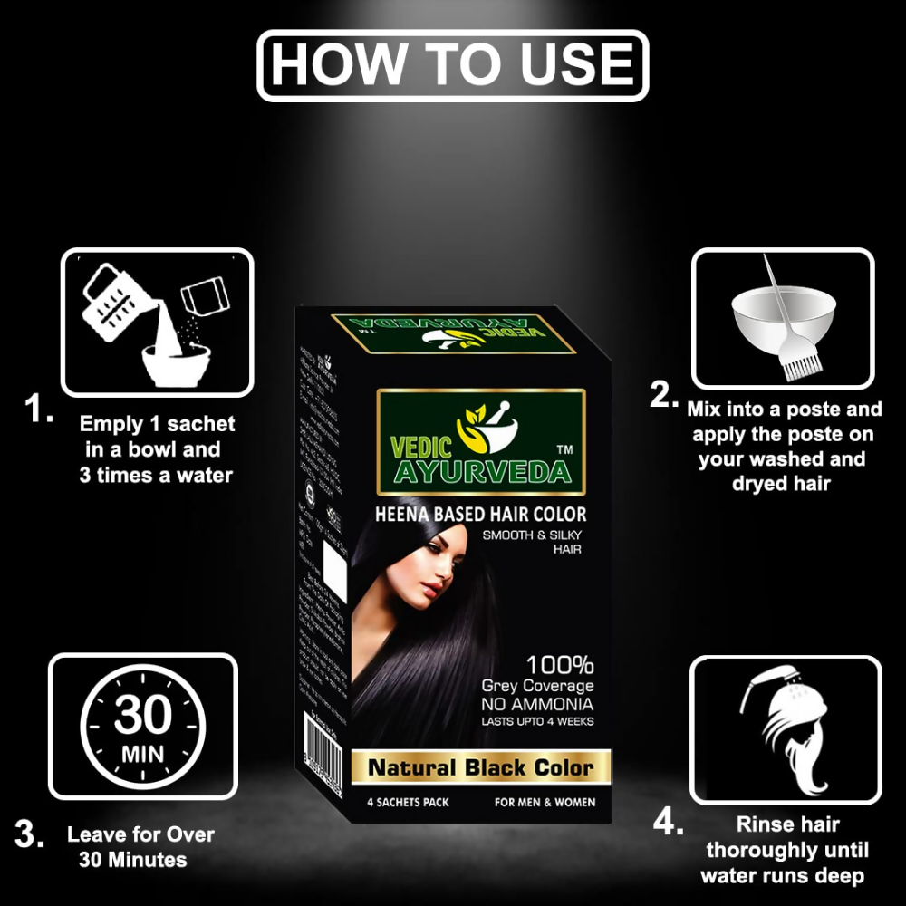 VedicAyurvedas No Ammonia Burgundy & No Ammonia Black Hair Color | Grocsy