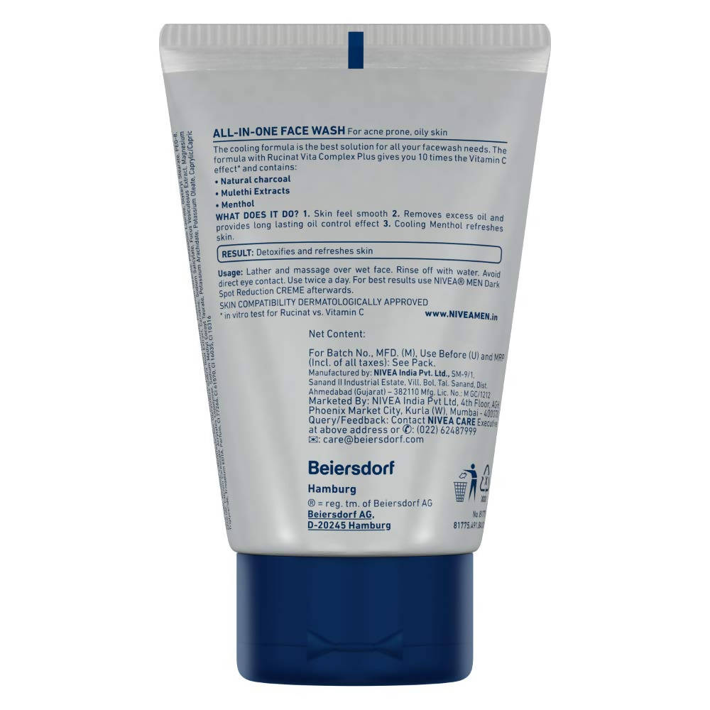 Nivea All in 1 Charcoal Face Wash | Grocsy