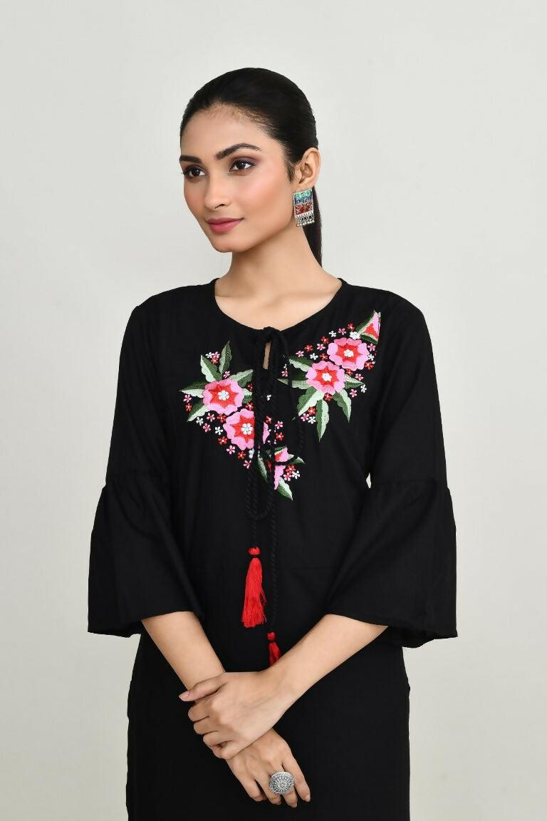 Joban Fashion Black Rayon Kurta Set | Grocsy