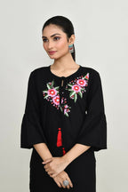 Joban Fashion Black Rayon Kurta Set | Grocsy