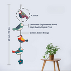Artvibes Colorful Birds Decorative MDF Wooden Wall Art | Grocsy