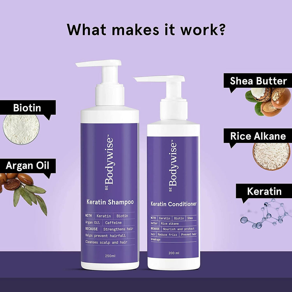 BeBodywise Keratin Shampoo and Conditioner | Grocsy
