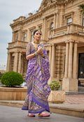 Butterfly Bush Purple Superior V.P.Silk Woven Printed Patola Silk Saree - Rewaa Milano | Grocsy