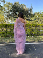 Vamsee Samriddhi Purple Organza Saree | Grocsy