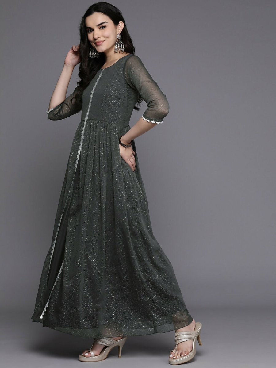 Ahalyaa Women's Traditional wear Kurta Set - Grey | Grocsy