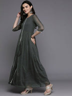 Ahalyaa Women's Traditional wear Kurta Set - Grey | Grocsy