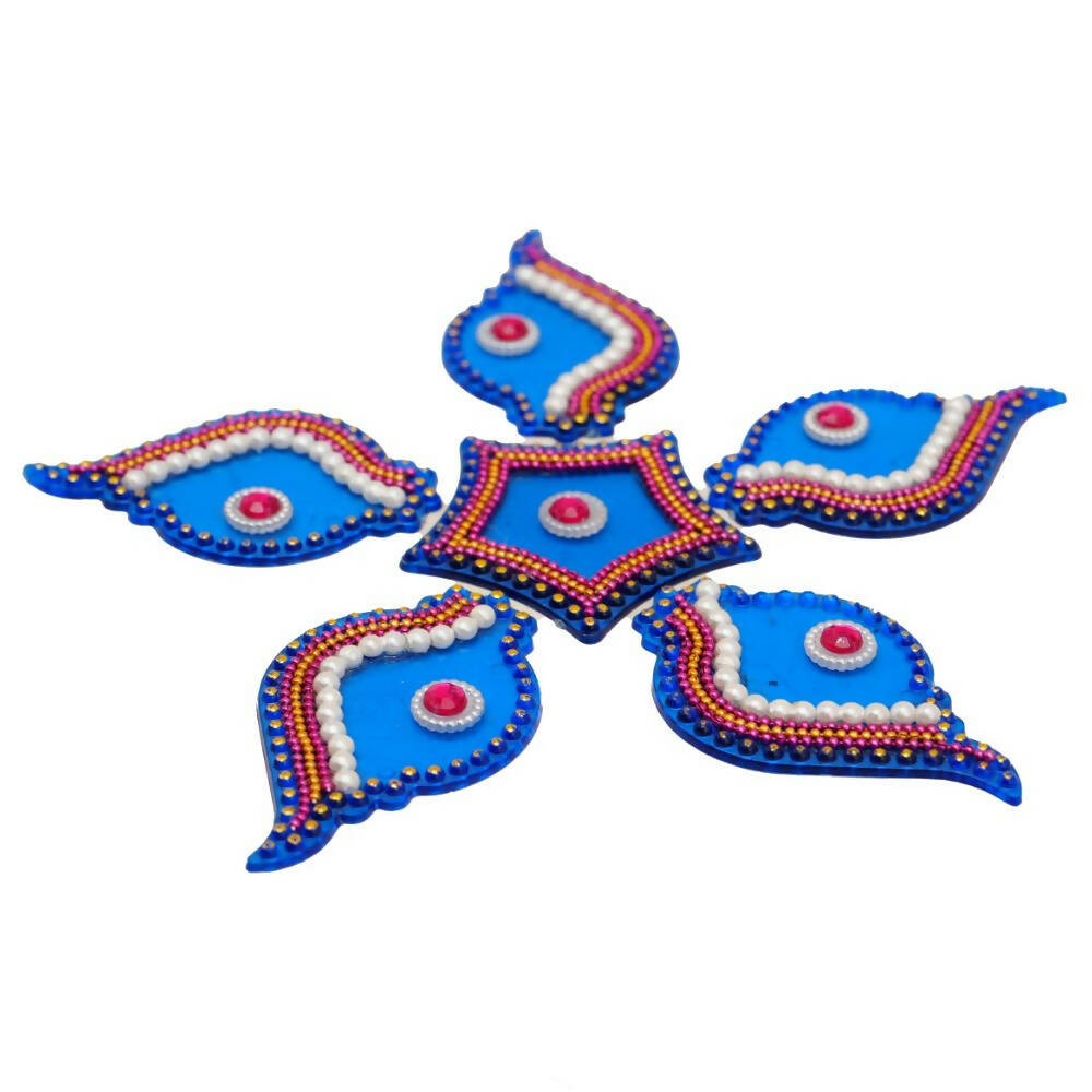 Kundan HandiKrafts Shank Rangoli Blue (Baby)