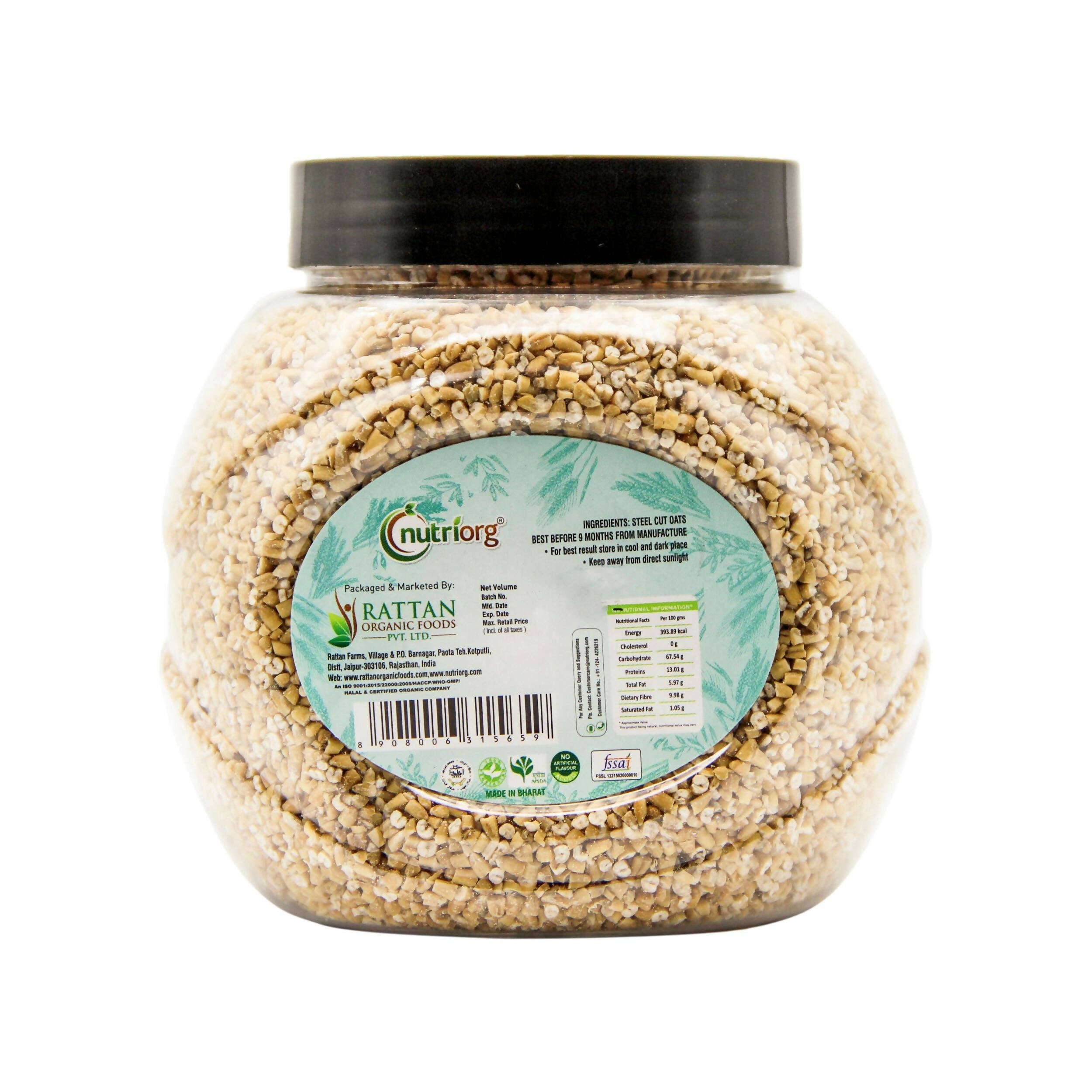 Nutriorg Gluten Free Raw Steelcut Oats | Grocsy
