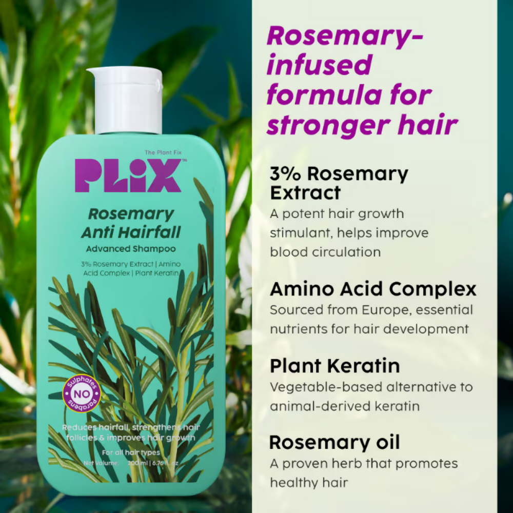 PLIX The Plant Fix Rosemary Anti Hairfall Shampoo & Hair Mask | Grocsy