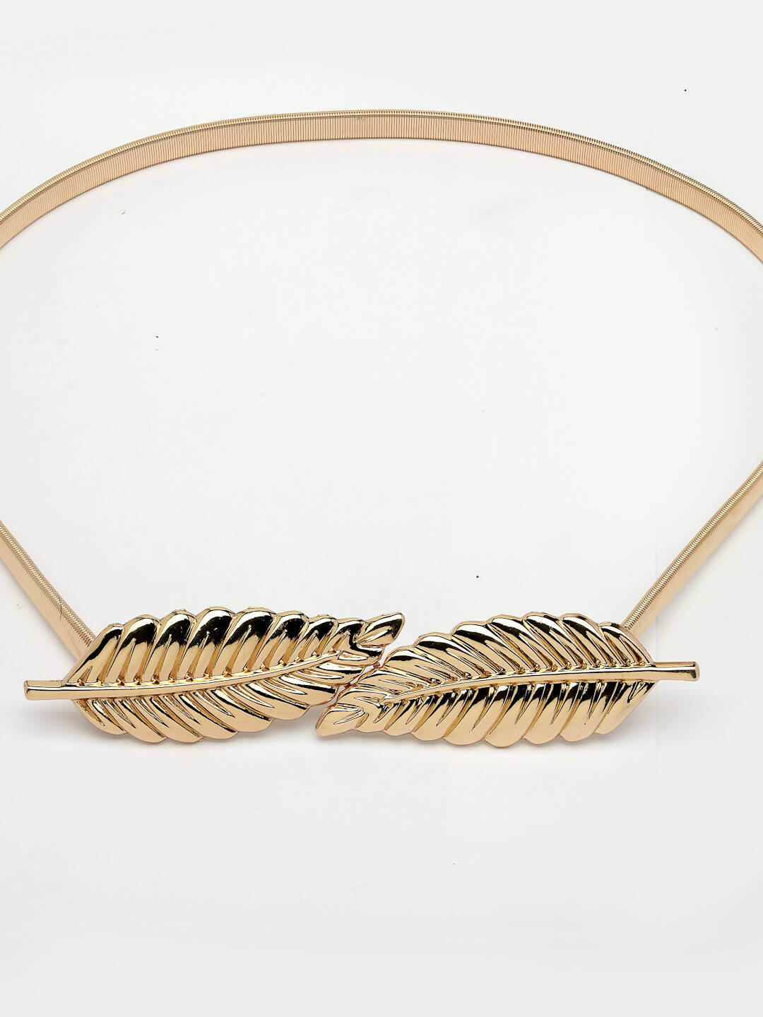 NVR Women Circular Gold-Polished Stretchable Metal Belt | Grocsy